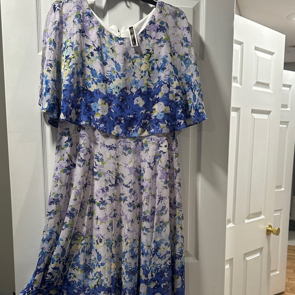 Julian Taylor Blue and Purple Floral Dress